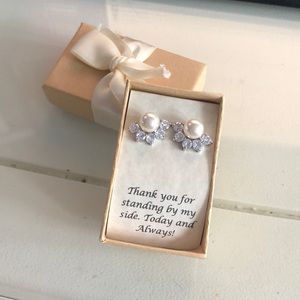 Pearl diamond earrings